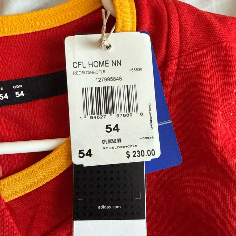 Adidas Red and Yellow Men's Jersey - Picture 4 of 7